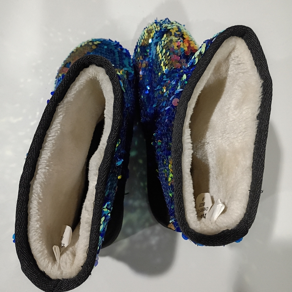 Mudd Multicolor Sequin Ankle Boots Sz 8 - image 7